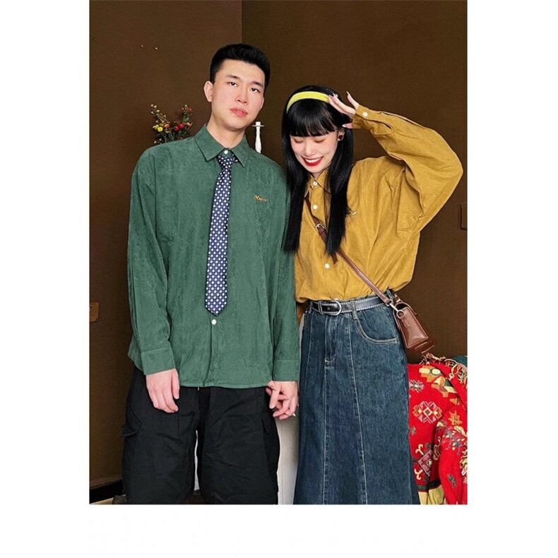 肌理感结构衬衫双层风琴效果潮牌男女情侣春季百搭时尚长袖上衣,男装衬衫,星座506A