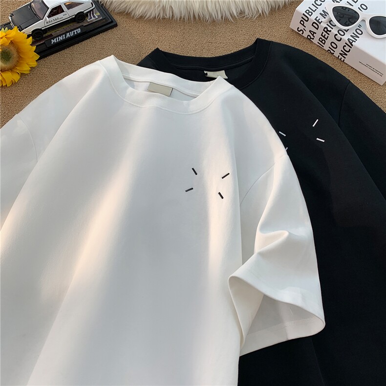 主推马吉拉刺绣情侣短袖T恤重磅基础百搭半袖上衣H951P28控38，男装T恤，电商A341