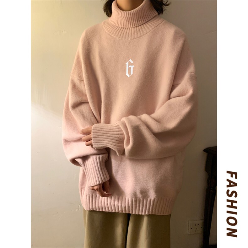 高领毛衣男美式复古重磅hiphop冬款加绒加厚超厚高级感慵懒针织衫,男装针织衫/毛衣,电商B367