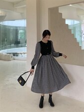 拼接连衣裙，女装连衣裙，深度