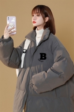 中性22冬季时尚百搭B字母加厚保暖纯色立领棉衣MY7022P85控118，男装棉衣，A247A