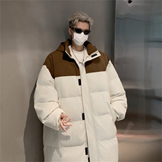 中长款男士棉服冬季新款连帽棉衣外套男撞色拼接棉大衣MY2267-P98，男装棉衣，星座1103-3