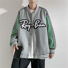 秋季潮牌棒球服男女潮流港风学院风华夫格夹克外套模J203-P75，男装夹克，星座815-2