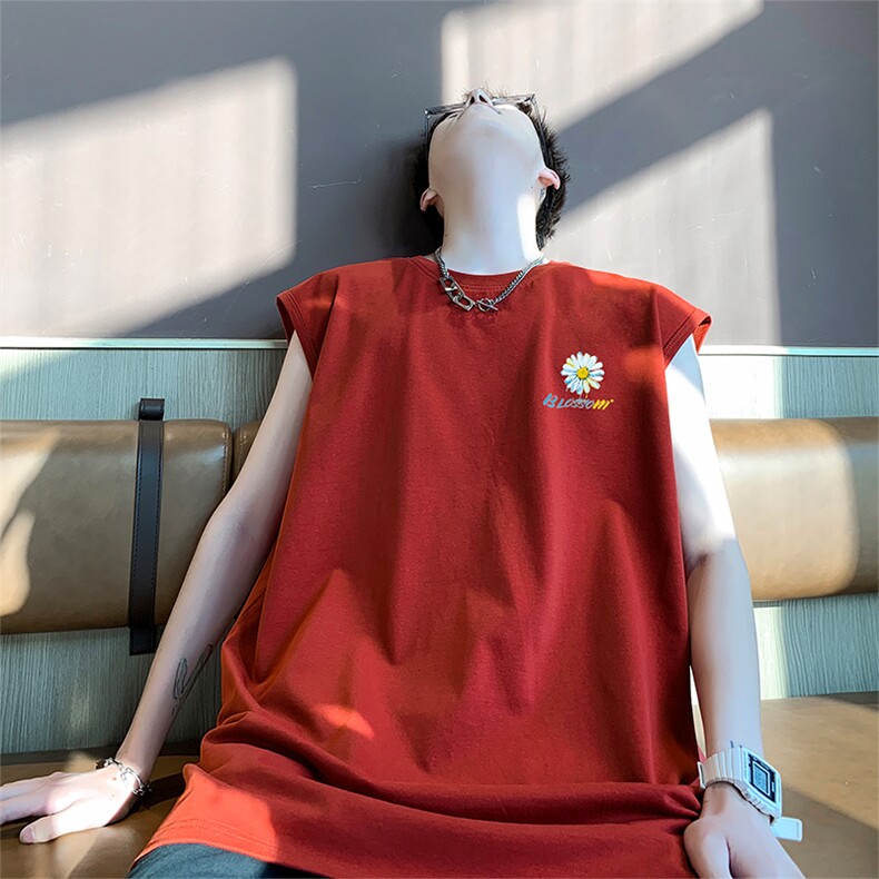 权志龙直播抖音得物品质纯棉250克无袖背心T恤T2546P25控39，男装背心/马甲，电商C408(原B339-1)