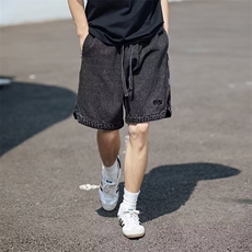 夏季高街潮牌牛仔短裤男款直筒宽松刺绣工装牛仔裤五分裤XD228，男装牛仔裤，星座208-5
