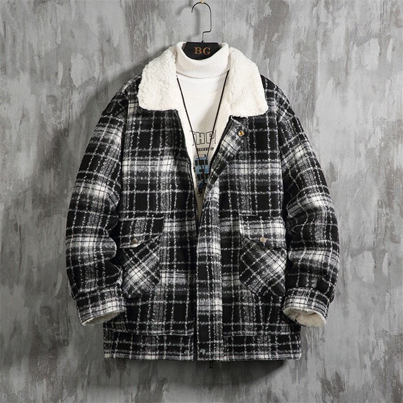 羊羔毛棉服男2025冬季新款休闲外套潮牌棉衣棉袄M166P120控158,男装棉衣,电商A157