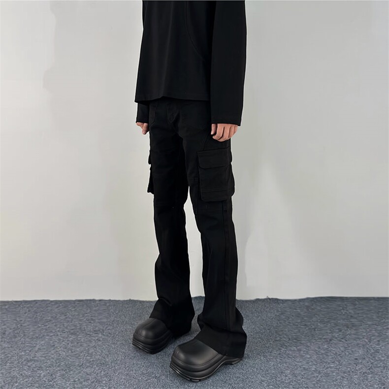 1506-1/NK551/P46大口袋工装裤男女潮牌美式高街修身显瘦微喇叭裤,男装工装外套,星座1506-1