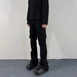 1506-1/NK551/P46大口袋工装裤男女潮牌美式高街修身显瘦微喇叭裤图片