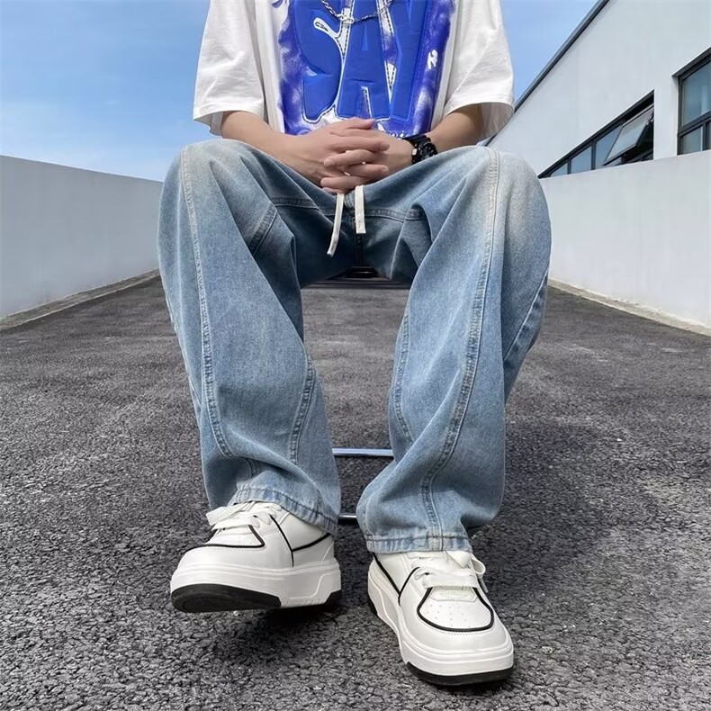 美式牛仔裤男春秋新款休闲直筒裤N001P38图片