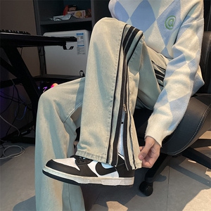 可全开拉链牛仔裤B342-K7021-P65控88图片
