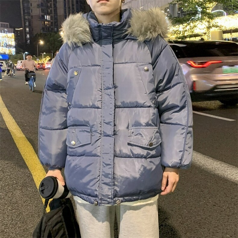 冬季新款连帽棉服男宽松保暖棉衣外套男日系潮流时尚M551-P60图片