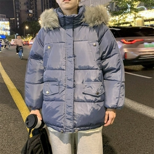 冬季新款连帽棉服男宽松保暖棉衣外套男日系潮流时尚M551-P60图片