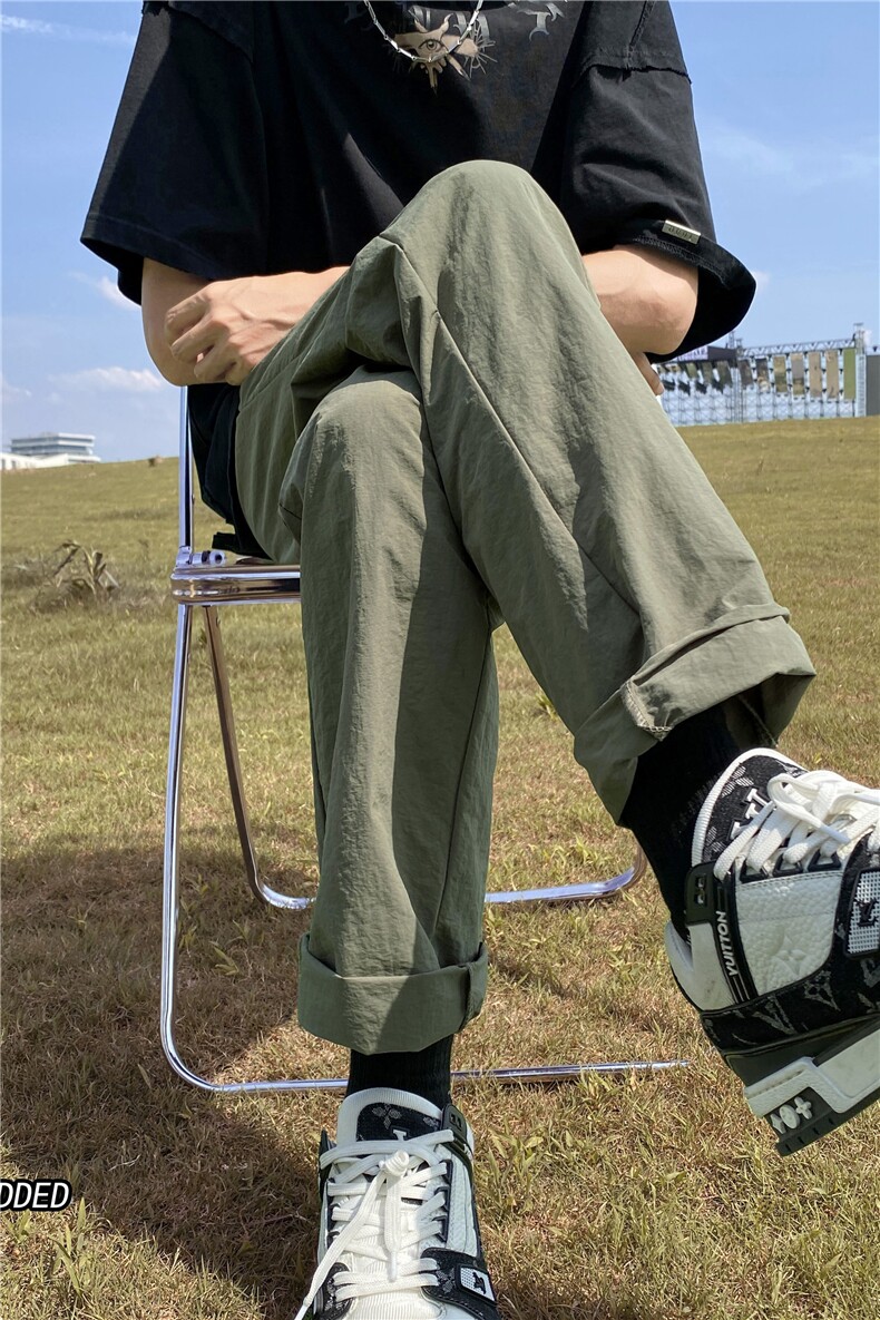 夏季新款纯色休闲裤港风冰丝速干长裤B315-K23390-p35控48,男装休闲裤,电商B315