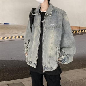 设计感水洗刺绣字母休闲春秋百搭情侣流行男女翻领潮外套-WT1278图片
