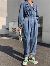 牛仔连体裤，女装连体裤，肆尔