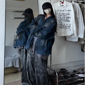 网图 美式牛仔外套男痞帅炸街潮牌废土风夹克潮牌上衣 JK198-P70图片