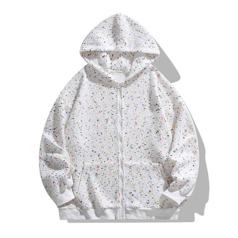 秋装oversize韩版男女同款连帽开衫卫衣新款针织衣外套HY629P75，女装短外套，电商A102B