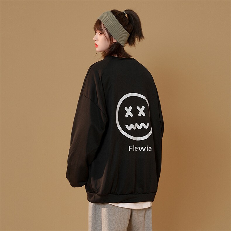 现货2025春装百搭表情中性情侣款圆领卫衣上衣D201-DM117-P45，男装卫衣，电商D321-1