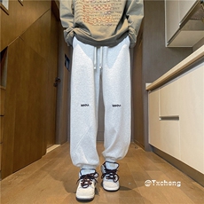 抖音品质春季新款潮流宽松字母刺绣运动卫裤B315-K23497-p55控78，男装休闲裤，电商B315