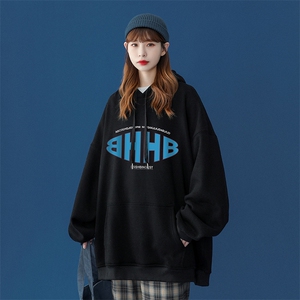 中性 秋季潮流欧美印花上衣宽松连帽卫衣 W236  P35控58加绒P45图片