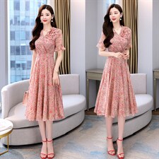 2022年夏季新款时尚印花连衣裙，女装连衣裙，金典明美