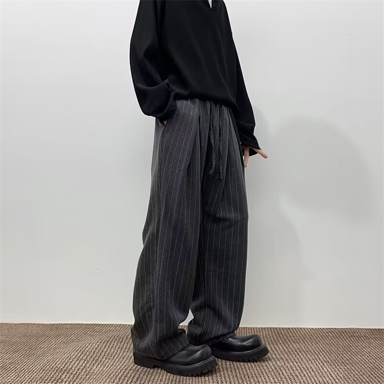 复古渐变休闲裤男秋季2025新款宽松直筒潮牌酷帅长裤子K6748-P46,男装休闲裤,星座412-3