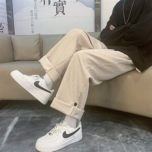 2025秋装现货灯芯绒宽松宽松大码休闲直筒运动裤DM92-P40图片