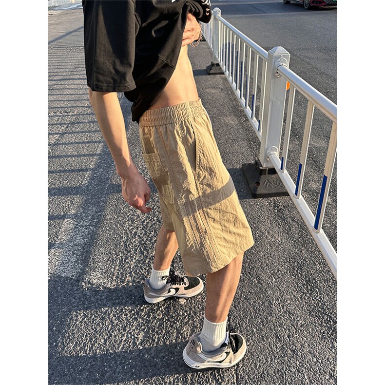 大量现货 2025新款短裤男夏季宽松休闲设计感条纹速干裤DK706-P40图片