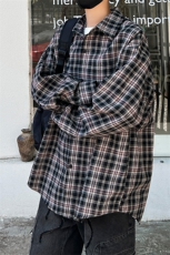 C5070/P40秋装新款格子衬衫男士衬衣外套休闲大码宽松港味上衣，男装衬衫，电商A141