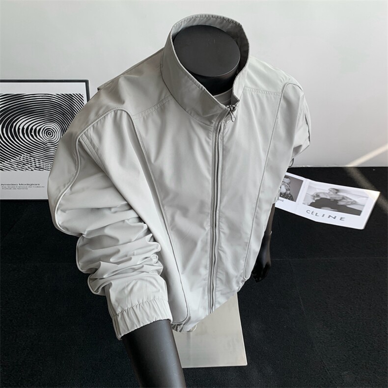 韩版设计感翻领垫肩斜纹夹克简约cleanfit夹克外套JK02537-P80,男装夹克,星座308B-2