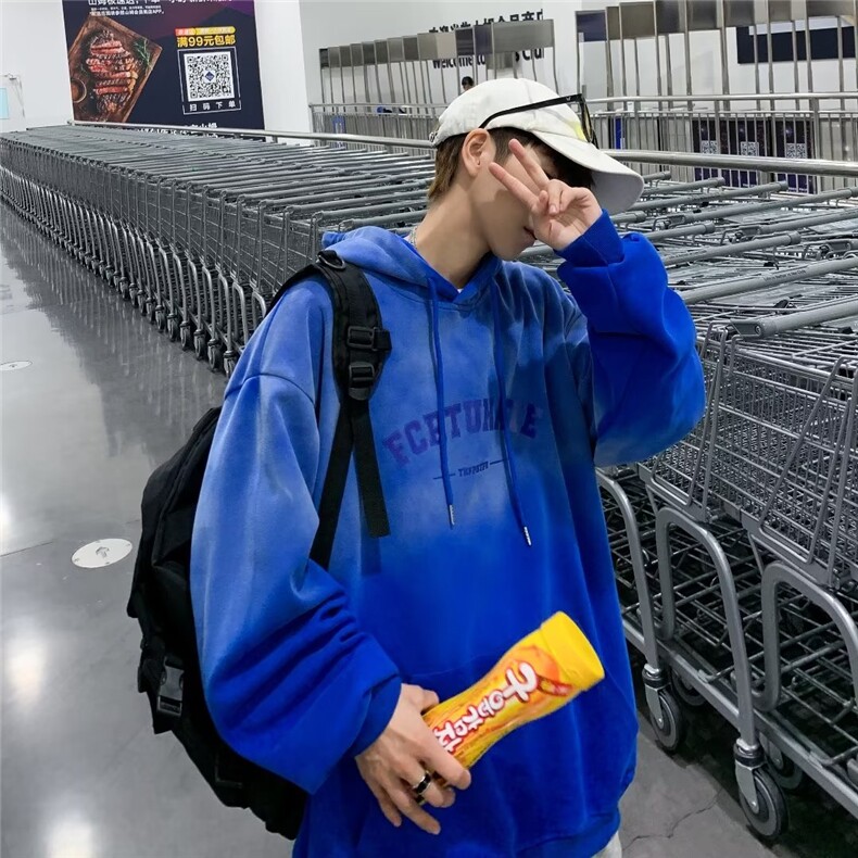 美式复古宽松百搭渐变卫衣男秋季高街潮牌小众BK137-P43,男装卫衣,星座1109-3