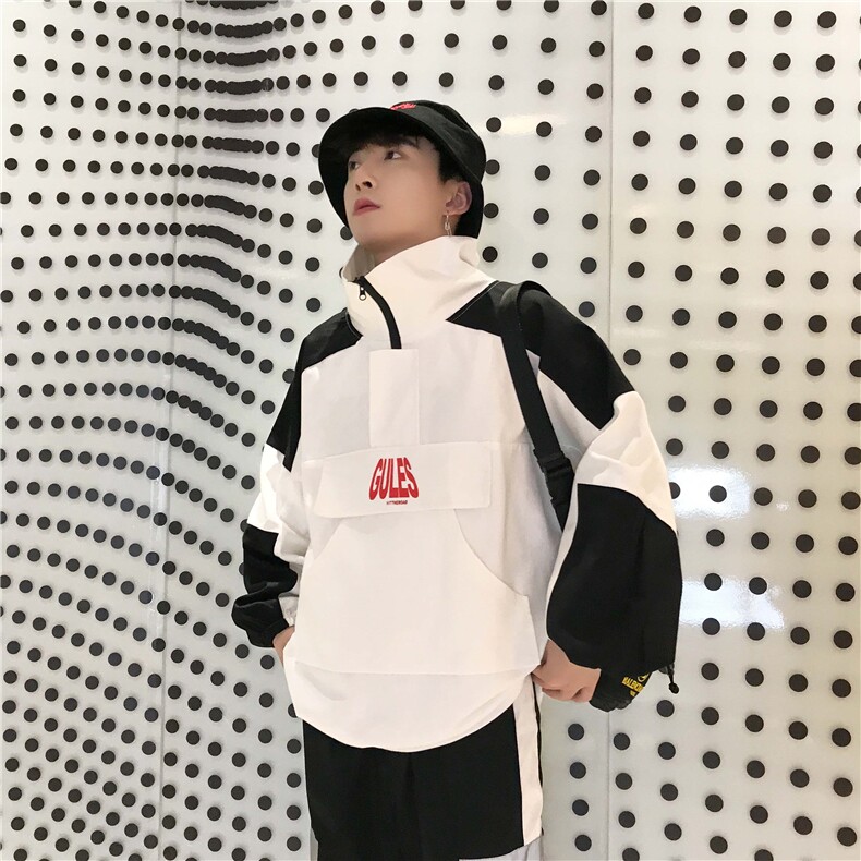2021春秋装新款黑白格子印花大码港风卫衣XZ213-18W03图片