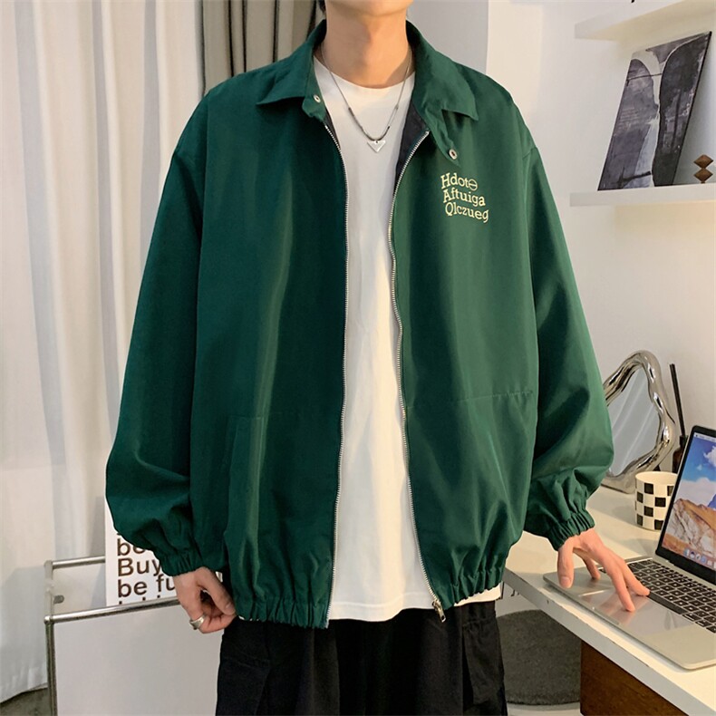 港风秋款男立领夹克拉链字母印花冲锋衣休闲外套JK012P55,男装夹克,星座1013-1