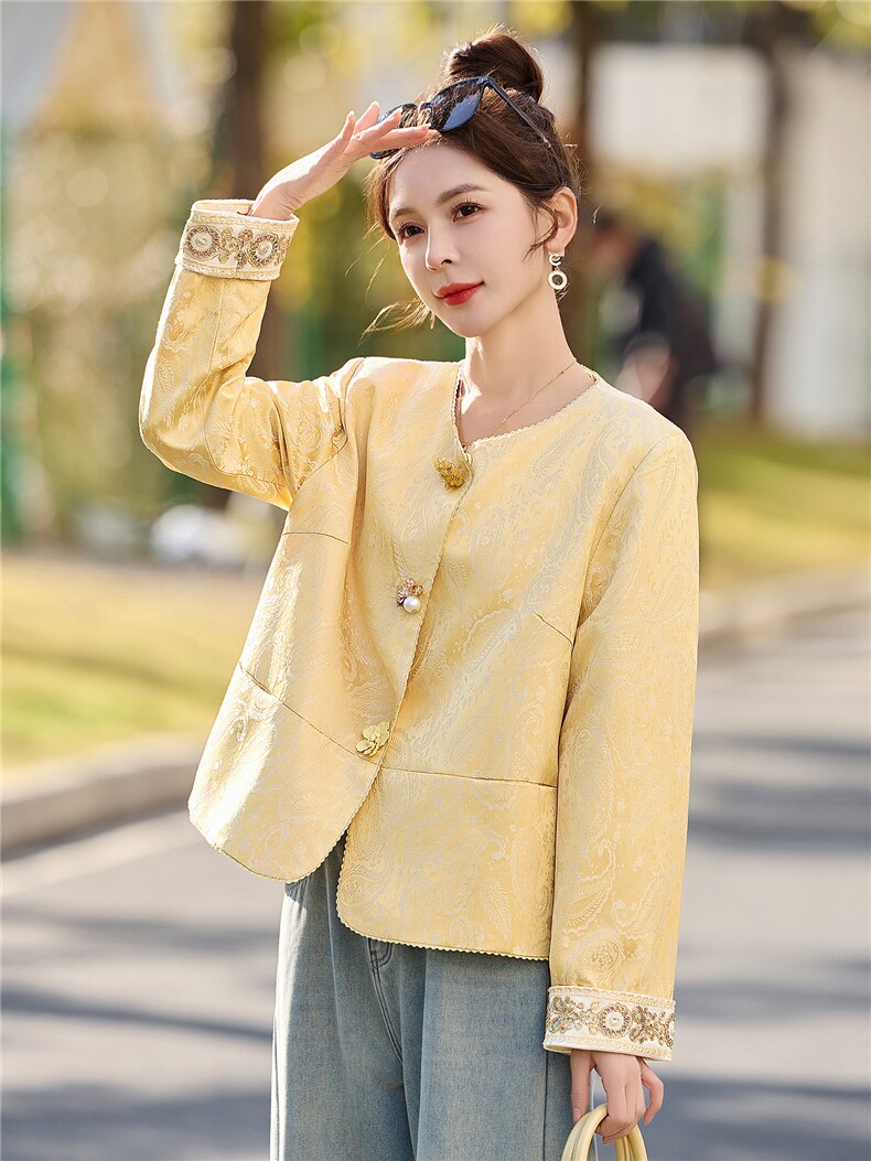 现货依如秀2026年春季新款减龄新中式外套,女装短外套,依如秀(原杭风阁)
