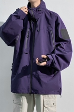 中性风工装冲锋衣男高品纯色宽松夹克外套DSA157B-J91-P60，男装夹克，电商A157B