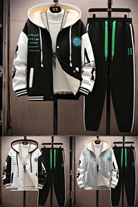 新款冬季卫衣棒球服连帽夹克男装青少年运动休闲套装DF316-2P85图片