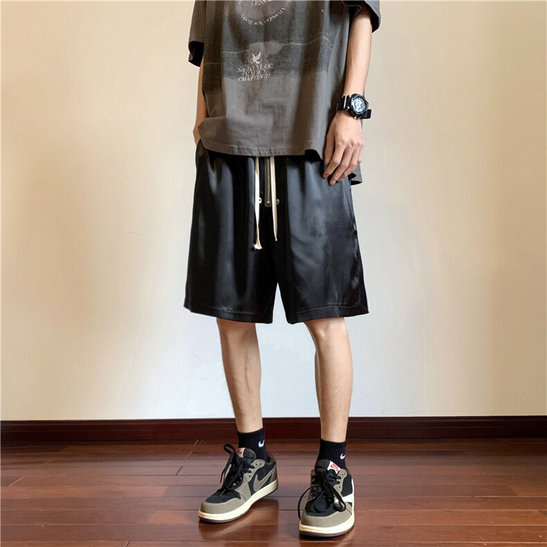 冰丝速干设计感高级短裤男oversize高街潮牌休闲五分裤子夏季薄款,男装牛仔裤,星座222-7