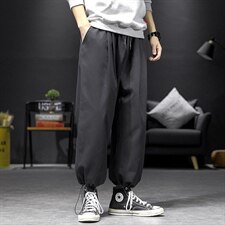 2021春季新日系沙发墙大码男抽绳束脚宽松九分裤休闲裤K2016-P35，男装休闲裤，电商A001