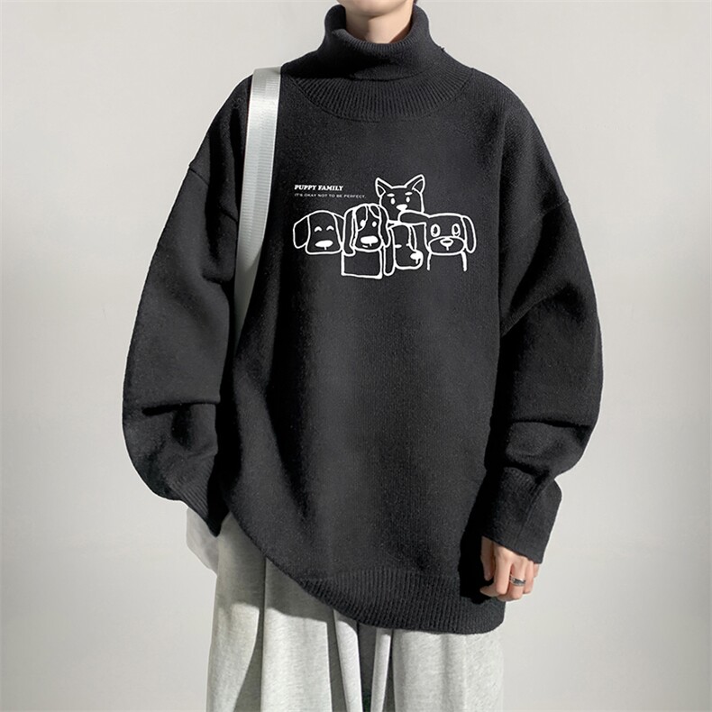8XL高领毛衣男大码胖子堆堆领打底羊毛衫GM45404-P45加绒款-P65,男装T恤,电商A040