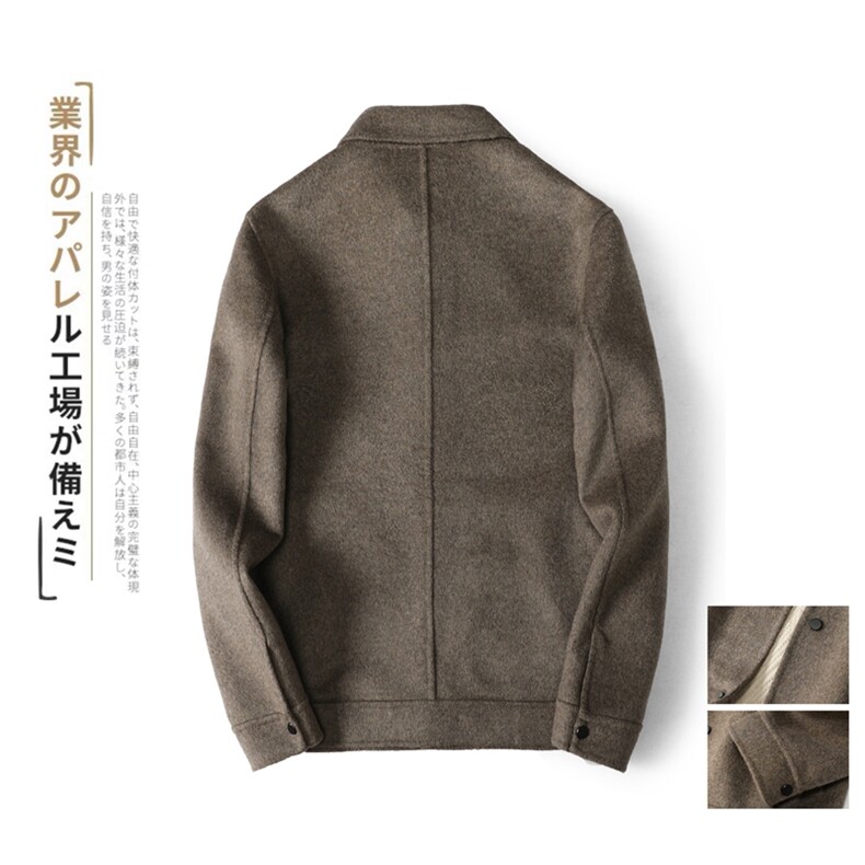 秋冬新款混色阿尔巴卡男士双面羊绒夹克外套毛呢大衣Y8820,男装毛呢大衣,电商D230