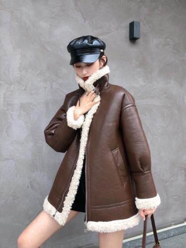 冬季新款皮毛一体外套打底连衣裙，女装连衣裙，紫锦百艳