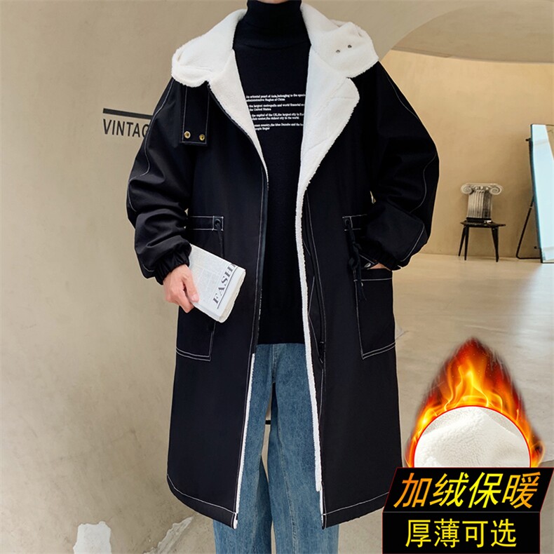 大货风衣男中长款大衣加绒加棉衣男F262薄P115加绒P135港风二,男装风衣,星座401