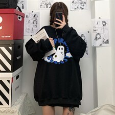 中性风2024秋季新款趣味印花设计感港风情侣卫衣W192--p30控48-，男装卫衣，A247A