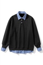 可二开衬衫领卫衣男:表面棉底部聚酯纤维78010P58控88，男装衬衫，星座227-7