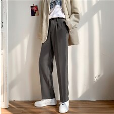 韩版直筒九分裤春秋垂感阔腿长裤潮流百搭休闲西裤男XK210-p35,男装西裤,星座1008-1