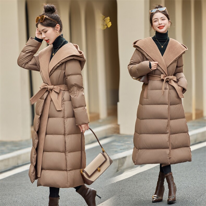 【bao款现货】2024新款冬装气质重工羽绒服90白鸭绒70羊绒可拆卸,女装羽绒服,雅静靓衣