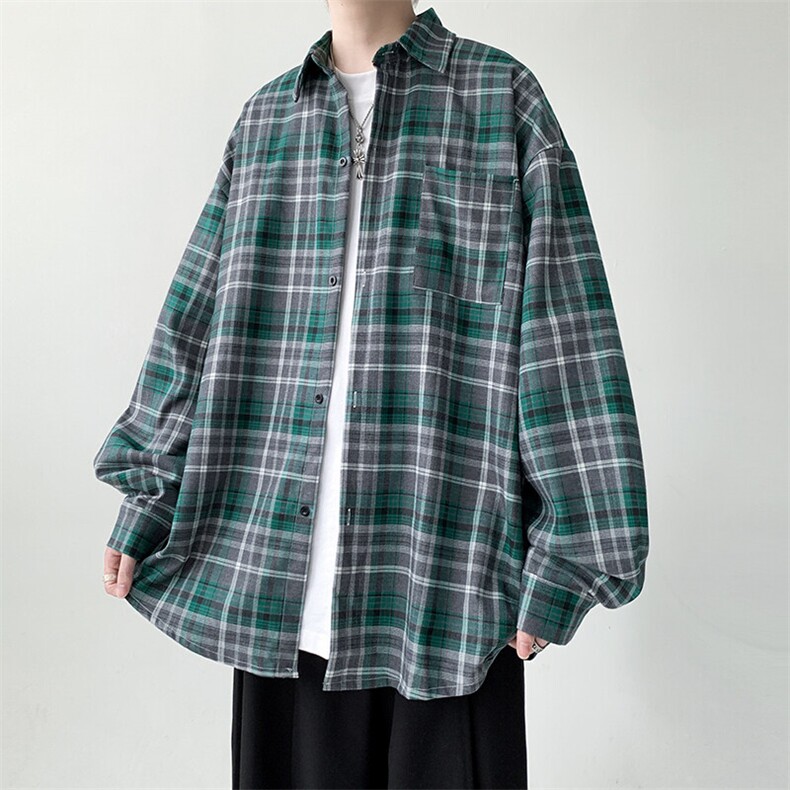 春款长袖衬衫格子衬衣男KD614-P50,男装衬衫,电商D312-1