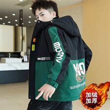 冬季门彩色棉服男模特加厚夹克风衣保暖外套工装棉衣黑868加绒，男装夹克，星座1207