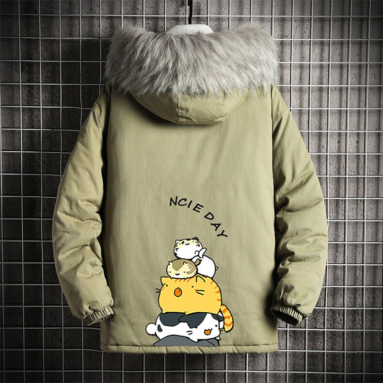 MM48090-P130冬季大毛领衣男士大码加厚袄男服网格挂拍,男装棉衣,电商A040A
