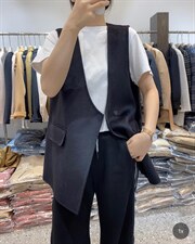 2021秋季新款时尚背后开叉宽松显瘦百分百羊毛双面呢马甲，女装马甲，L·H·X